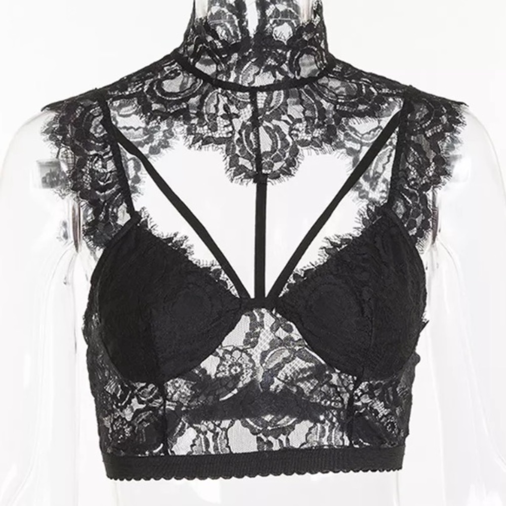 LAST 2 🌺 Sexy Lace Top V-Neck halter Bra  Vest - Picture 2 of 3